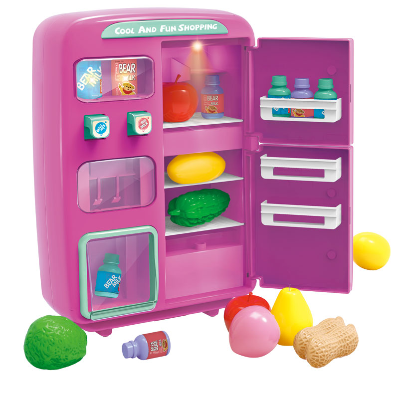 High Quality Kitchen Toys Set Pretend Play Household Toy Multifunctional Freeze Vending Toy Refrigerator With Light And Sound